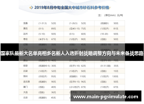 国家队最新大名单亮相多名新人入选折射战略调整方向与未来备战思路